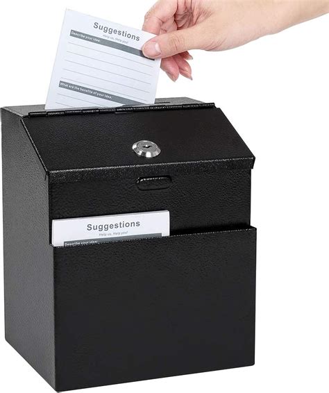 office depot black metal ballot box|locking suggestion box office depot.